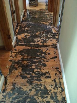 Hardwood floor repair glue damage